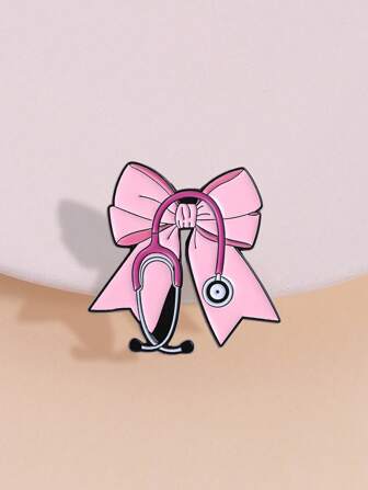 Insignia médica dulce con lazo, broche de estetoscopio, regalo de graduación perfecto para médicos internos y enfermeras, accesorio lindo para trabajadores de la salud