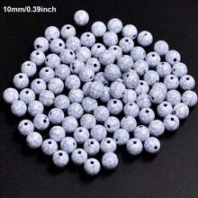 50-500 hạt ngọc lam trắng tự nhiên, phong cách Bohemian, kích thước 6mm-16mm, dùng để tự làm trang sức, vòng tay, dây chuyền, bông tai, móc khóa, công nghệ tách hạt. - Đen và trắng - Xem 16