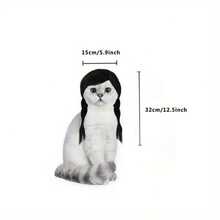 [ 宠物造型] 宠物夹式假发，猫狗毛发配件，生日派对，拍照道具，无痛夹子 + 透气蓬松材料（适用于贵宾犬、比熊犬），可爱的猫/狗夹式假发 - 易于使用，蓬松的黑色设计，非常适合服装和拍照，假发配件