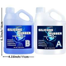 Kit de Silicone Azul Profundo 946ml | Borracha de Cura Rápida de 30 Minutos para Fundição de Resina, Moldes para Velas e Sabonetes | Fórmula Suave para a Pele e com Baixo Odor | Cor Vibrante, Proporção de Mistura 1:1