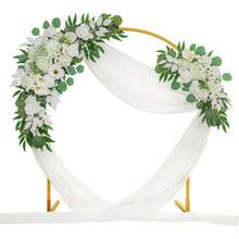 Flores para arco de casamento, flores artificiais para decoração, 2 peças de caminho de mesa com flores para uma linda cerimônia de casamento dos sonhos, decoração floral - branco - Visão 5
