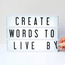 1pc Illuminated LED Light Box, Black LED Letter Light Box For Home Theatre, DIY Word Combination, Family Activities, Home Decor Lighting, Alien/Rabbit Neon Light For Girl Bedroom - White - View 12