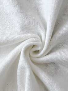 春夏新款休闲时尚简约高圆领短袖腰条纹纹理大码女针织上衣 - 彩色 - 查看 7