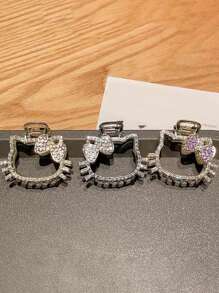 Sanrio Sanrio Hello Kitty Shiny Sequin Hair Clip - Cute Cartoon Mini Metal Hair Clip, Alloy Metal Bohemian Simple Oval Hair Accessory, Y2K Sweet Style Women's Accessories Valentine's Day - Back To School Gift Fashion Hair Accessories Beauty Claw Clips Boho Hair Claw
