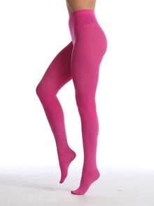 EVERSWE Women's 80 Den Soft Opaque Tights, Women's Tights - 紫紅色 - 查看 3