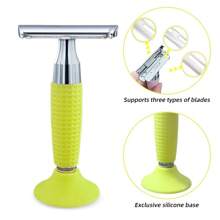 Razor For Women With 10 Blades, Reusable Single Blade Razors, Silicone Non-Slip Handle Razor, Smooth Close Shave For Ideal Gift For Girlfriend, Birthday