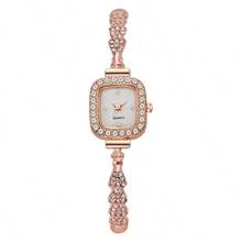 1 pièce Nouvelle petite montre carrée pour filles, montre à quartz au tempérament pour femmes, montre bracelet pour collégiens et lycéens