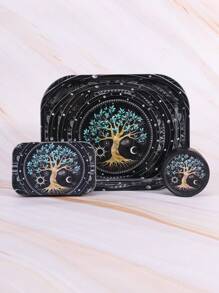 3 Pieces Set, Entry-Level Set With Multiple Prints - Including Metal Rolling Tray, Grinder, And Iron Box, Stylish Design, Perfect Gift For Halloween And Christmas!