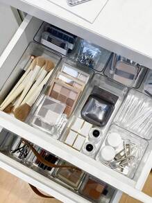 12pcs/6pcs/2pcs Drawer/Desktop Cosmetics Storage Box, Transparent Dresser Storage Box, Anti-Drop Multi-Compartment Jewelry And Small Objects Storage, Exquisite Storage Box