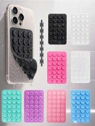 1 st silikon självhäftande telefonhandtag, sugkoppsställ för telefonskal, handsfree självhäftande telefongrepp, lämplig för selfie och video, telefonfingergreppställ