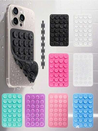 1 st silikonhandtag för telefon, sugande telefonfodral, handsfree-handtag för selfies och video, mobilt fingergreppsställ