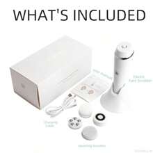 Cepillo de limpieza facial recargable, exfoliante y masajeador eléctrico facial para una limpieza en profundidad con 3 velocidades ajustables y resistente al agua. Incluye 4 cabezales de cepillo Whitez001