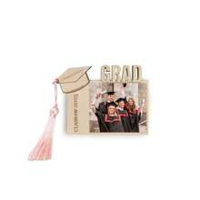 1pc 2025 Wooden Back-To-School Picture Frame, With Pink/Blue/Black Hanging Tassels, Gift For Friends, Kids, Back-To-School Present