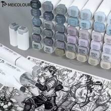 Juego de 5/10 marcadores profesionales de doble punta en escala de grises de MEKALAR - Bolígrafos de arte a base de aceite de secado rápido y resistentes al sangrado para tonos de gris frío/cálido/neutro/comercial, ideales para bocetos, diseño industrial, dibujos arquitectónicos y materiales escolares de arte comercial, de regreso a la escuela