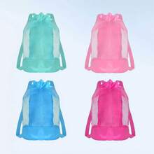 1 pieza Bolsa de almacenamiento plegable multifuncional, bolsa de malla para juguetes de playa, organizador de almacenamiento, bolso de mano, organizador de juguetes de viaje de gran capacidad, portátil para el verano - Varios colores disponibles