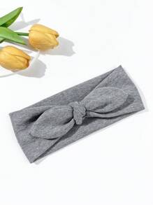 1 pieza Diadema ancha de mujer con orejas de conejo, diadema de unicolor linda y dulce para niñas, diadema elástica con lazo turbante diadema banda para sudar