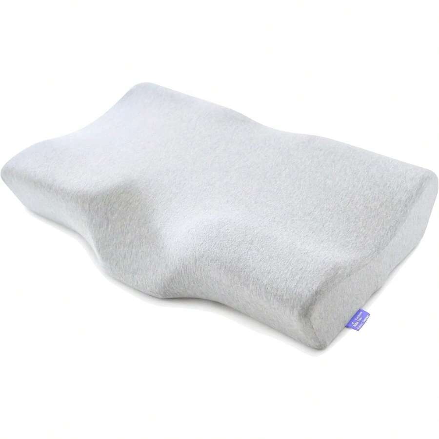 CUSHION LAB Extra Dense Ergonomic Cervical Pillow For Firm Neck Support - Orthopedic Contour Pillow For Back/Side Sleeper Neck Relief, CertiPUR–US Memory Foam Pillow With Organic Cotton Cover - 1 - View 1