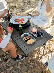 Bàn cắm trại gấp gọn, di động, nhẹ, có thể cuộn lại, điều chỉnh độ cao, kèm túi đựng, thích hợp sử dụng trong nhà và ngoài trời cho cắm trại, dã ngoại, sân vườn, tiệc nướng, hiên nhà. - Nhiều màu - Xem 2