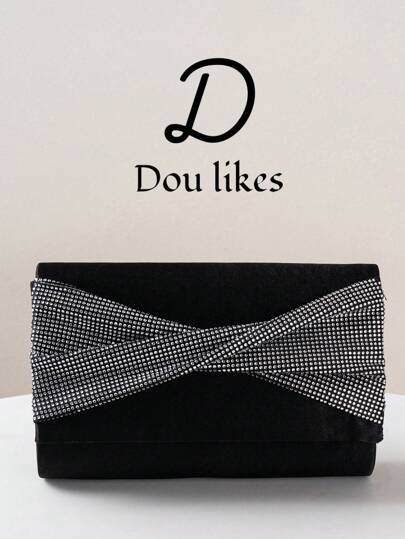 Elegant Women's Shiny Crystal Decor Mini Handbag, Suitable For Valentine's Day, Party, Date, Coin Purse, Shoulder Crossbody Bag, Celebrities Elegant For Party Girls, Women, Brides, Perfect For Gatherings, Weddings, Balls, Formal Dinners/Banquets