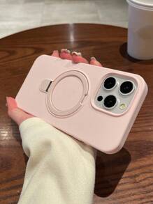 Sequins 1pc Luxury Liquid Silicone Matte Invisible Ring Holder Stand Case Compatible With Iphone16 15 14 13 12 11 Pro Plus Max Wireless Charge Waterproof Shockproof Anti-Fall Scratch Resistant