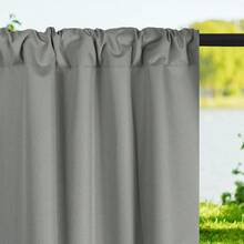 Rèm chống thấm nước trong nhà/ngoài trời - Cách nhiệt, chống tia UV, cản sáng, có khoen treo phía trên, thích hợp cho sân hiên, chòi nghỉ, hành lang, bán lẻ từng chiếc (có nhiều màu sắc và kích cỡ). - Xám nhạt 25A - Xem 2