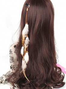 Fascia per capelli da donna in stile boho con piume, bandana stile hippie con piume come accessorio per capelli di moda