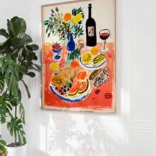 1 pièce Affiche d'art de cuisine vintage pour la décoration de table de dîner, peinture sur canevas, cadeau pour le chef, sans cadre