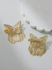 2 pièces Pinces à cheveux en métal papillon, design original haut de gamme pour un usage quotidien et festif, accessoire pour cheveux, pinces, barrettes, pinces à cheveux