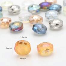10pcs 14mm Bird Nest/ 13*18mm Grid Water Drop Hole Cut Glass Beads, DIY Craft Accessories For Jewelry Making, Cell Phone Chain, Keychain, Earrings, Necklaces, Shoes & Apparel Decoration
