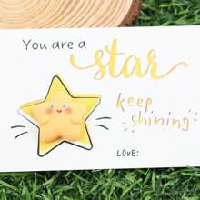 10pcs Cute Pink Resin Star 'You Are A Star' Card With Resin Star Statue - Perfect Charm For Family And Friends, Ideal Teacher'S Day, Thanksgiving, And Good Luck Gifts, Good Luck Charm | Whimsical Star Design | Resin Crafted Star, Star Stardust
