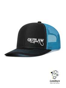 1 Piece Unisex Adjustable Baseball Cap With OUTLAW Print - Flat Brim Hat For Men & Women, Urban Streetwear Style, 5 Colors, Outdoor Activities Hat, Fabric Construction