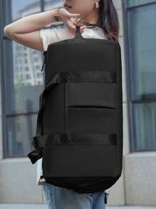 Bolsa de Viagem Multiuso Unissex de Cor Sólida, Grande Capacidade de Armazenamento de Roupas com Compartimento de Separação Úmido e Seco, Compartimento Independente para Sapatos, Alça de Ombro Ajustável, Adequada para Viagem, Férias, Esportes, Bolsa de Fitness para Acessórios Escolares e Materiais Escolares