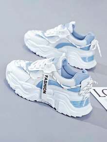 Women Wedge Sneakers - Blue - View 2