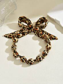 1 件波西米亚风格蝴蝶花卉豹纹波尔卡圆点丝带领带项链，适合女性夏季度假、日常休闲、派对、生日或圣诞节的理想礼物（图案随机） - 彩色 - 查看 13