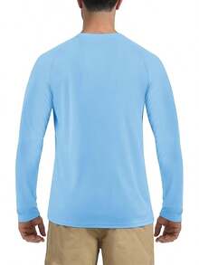 Boladeci Men's UPF 50 Sun Protection UV SPF Shirts Long Sleeve Lightweight Quick Dry Swim T-Shirts Rash Guard - 藍色 - 查看 6