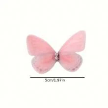 50 Stück Mini Stoff Schmetterlinge, 3D realistische pastellfarbene Schmetterling Dekorationen, geeignet für DIY Handwerke, DIY Handarbeit, Nail Art, Fotografie Requisiten, Stirnbänder, Haarklammern, Bouquetdekoration, Schmuckherstellung, Heimdekoration, Partydekoration, Hochzeit, Ostern, Erntedank, Garten, beste Geschenkwahl