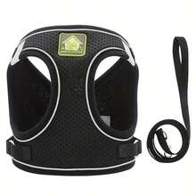 1 件套全新舒适宠物狗背带套装，带反光条，透气网眼胸带，带牵引绳，适合户外散步，多种颜色和尺寸，适合狗和猫 - 彩色 - 查看 30