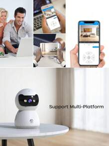 Caméra de  intérieure panoramique/inclinable 5 MP, caméra de  Wi-Fi 5G/2,4G pour bébé/animal de compagnie/nounou, stockage sur le cloud et carte SD, vision nocturne couleur, projecteur, audio bidirectionnel, alarme sirène, détection de mouvement IA. Convient comme cadeau de Noël, cadeau d'anniversaire, cadeau de la fête de la famille. Enregistrez tout à la maison, protégez votre famille ou vos amis, une carte mémoire de 64 Go (capacité de lecture de 58,2 Go) peut être achetée séparément