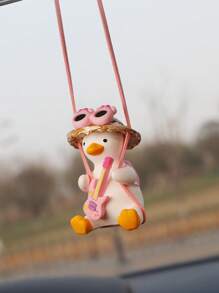 Cute Pink Guitar Shaped Car Pendant