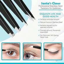 THE For Women Facial Hair (4 Pack) Tweezer For Men Eyebrow, Professional Stainless Steel Tweezer Set Heavy Duty Stocking Stuffers Splinter And Ingrown Hair Removal - 1 - View 4