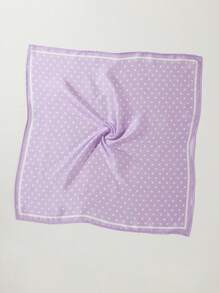 1 pièce Foulard carré petit à pois pour femmes, foulard de mode pour navette, cravate de style français rétro en faux soie