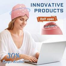 BILITOK Migraine Headache Relief Cap, Gel Ice Head Wrap, Hot And Cold Therapy, Headache Eyes Mask For Sinus, Puffy Eyes, Tension And Stress Relief - Pink - View 3