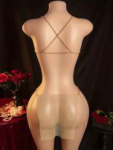 Sexy Lingerie, Sparkling Diamond Dress, Passionate Battle Robe In Bed, Women's Seductive Dress For Rave, Going Out - Yellow - View 2