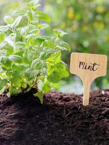 Etiquetas de plantas, marcadores de plantas de jardín, etiquetas de plantas de tipo T de madera, letreros de jardín para plantas de exterior y macetas