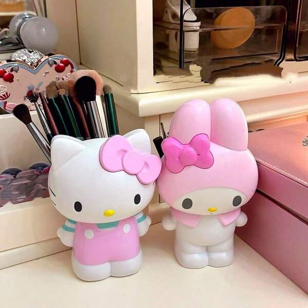 Sanrio Sanrio Hello Kitty & Melody Pen Holder, Makeup Brush Holder, Desktop Organizer, Gift,School Supplies,Back To School