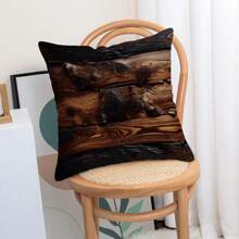 TOPSSCTR 2pcs Throw Pillow Cover, Pillowcases, Retro Wood Grain Pattern Pillowcases, Cabin Style Pillowcases, Single-Sided Printing, Suitable For Sofa, Living Room, Bedroom Car Cushions, Home Decoration, No Pillow Core