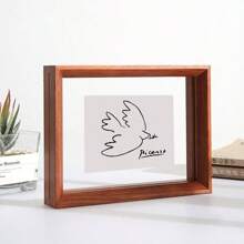 1pc Classic Wooden Double-Sided Transparent Floating Photo Frame, Display Cabinet With Glass Density Board, Suitable For Various Scenarios: Wall Hanging And Desktop Placement. Ideal For DIY, Dried Flowers, Photos, Crafts, Birthday, Wedding, Anniversary, Graduation Ceremony And Holiday Gifts