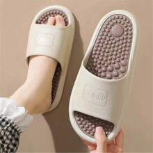 男士时尚一脚蹬凉鞋，室内/室外穿着舒适，防滑耐用，适合散步、海滩 - 卡其色 - 查看 1