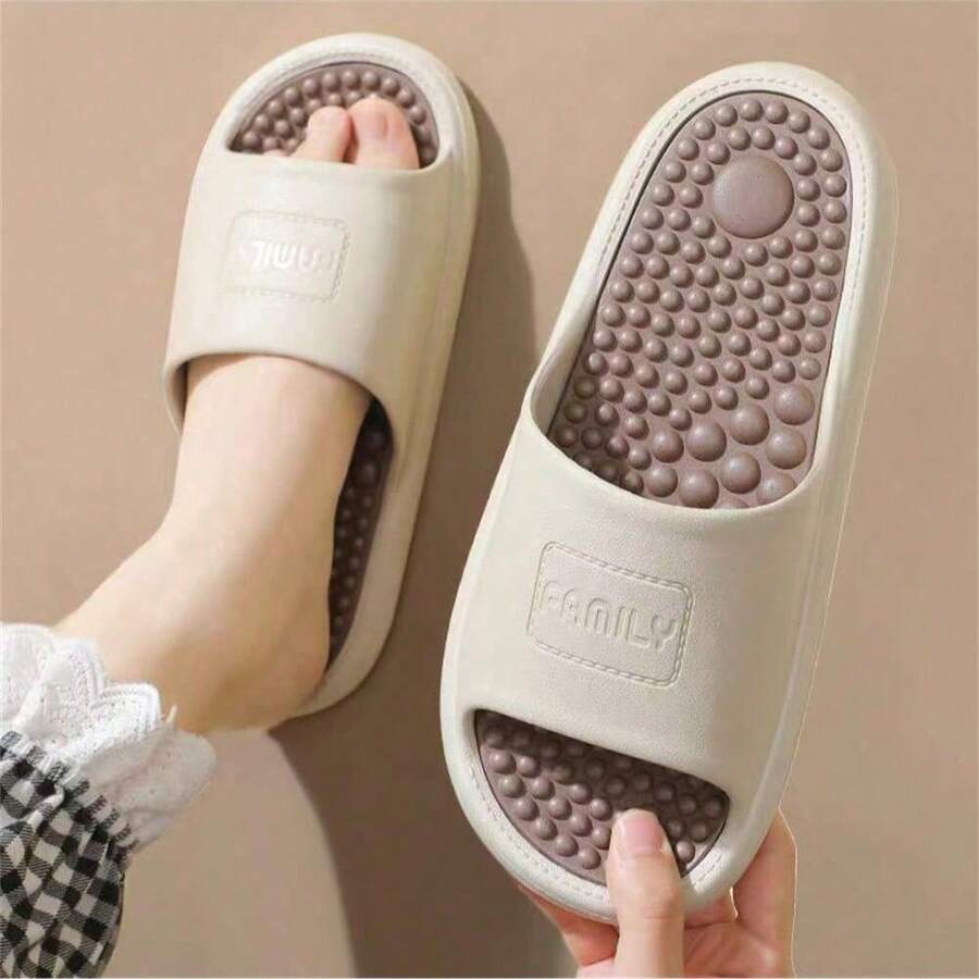 男士时尚一脚蹬凉鞋，室内/室外穿着舒适，防滑耐用，适合散步、海滩 - 卡其色 - 查看 1