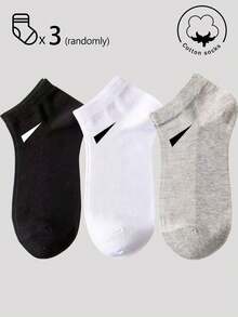 20/10/5/3/1 Pairs Men's Cotton Socks, Short Socks, Invisible Socks, Double-Line Anti-Slip Design, White, Black, Low-Cut, Ankle Socks, Moisture-Wicking, Soft & Breathable, Suitable For Business, Casual, Home, Sports, College Style, All Seasons, Random Color Delivery - Multicolor - View 13